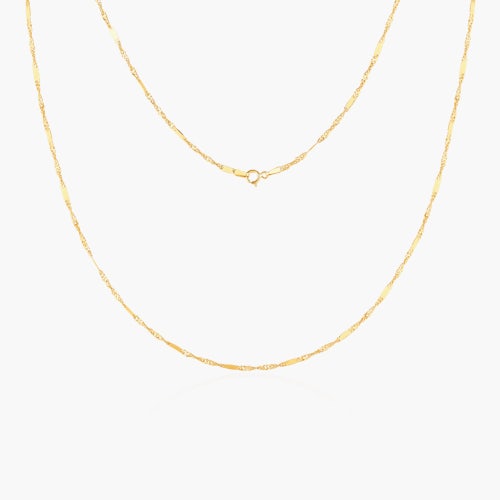 Łańcuszek Savicki 1mm: złoty 585, singapur z blaszką